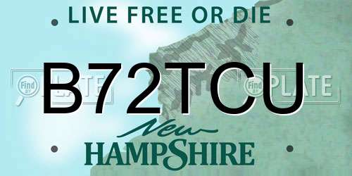 B72TCU New Hampshire License Plate