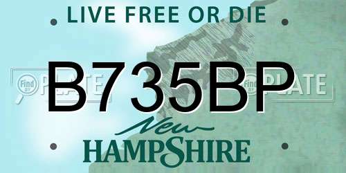 B735BP New Hampshire License Plate