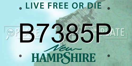 B7385P New Hampshire License Plate