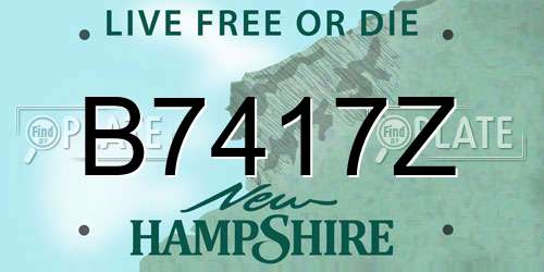 B7417Z New Hampshire License Plate