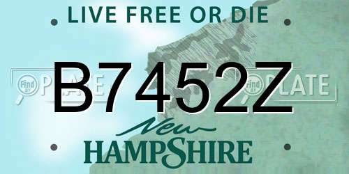 B7452Z New Hampshire License Plate