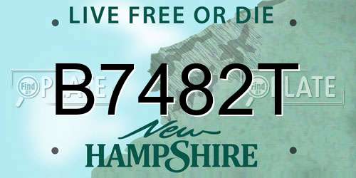 B7482T New Hampshire License Plate