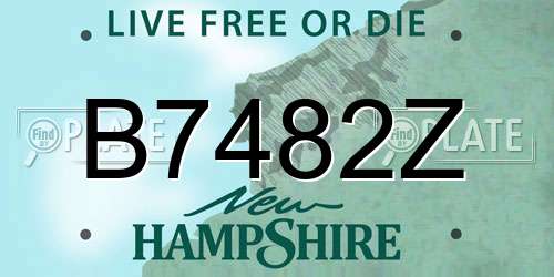 B7482Z New Hampshire License Plate