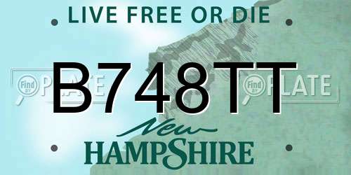 B748TT New Hampshire License Plate