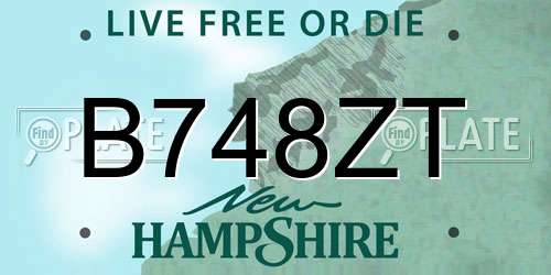 B748ZT New Hampshire License Plate