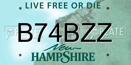 B74BZZ New Hampshire License Plate