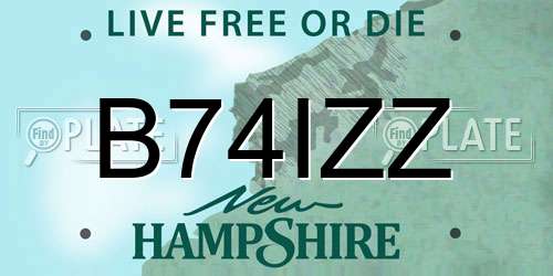 B74IZZ New Hampshire License Plate