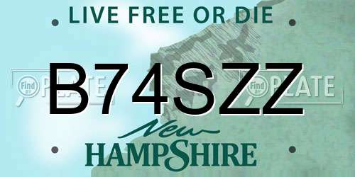 B74SZZ New Hampshire License Plate