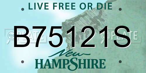 B75121S New Hampshire License Plate