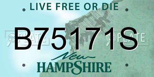 B75171S New Hampshire License Plate