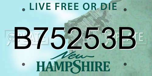 B75253B New Hampshire License Plate