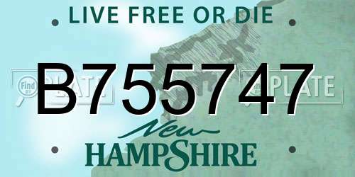 B755747 New Hampshire License Plate