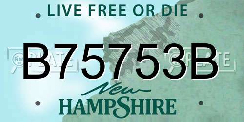 B75753B New Hampshire License Plate
