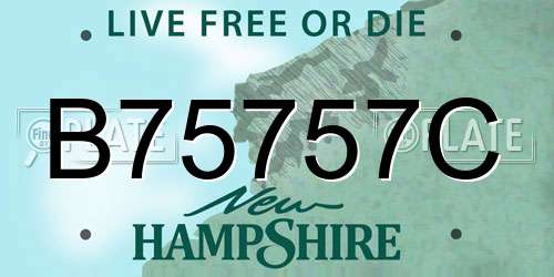 B75757C New Hampshire License Plate