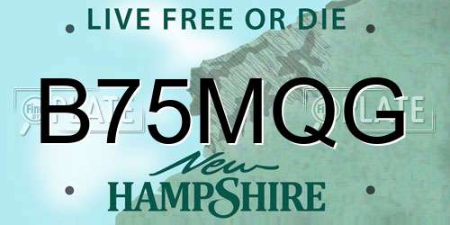 B75MQG New Hampshire License Plate