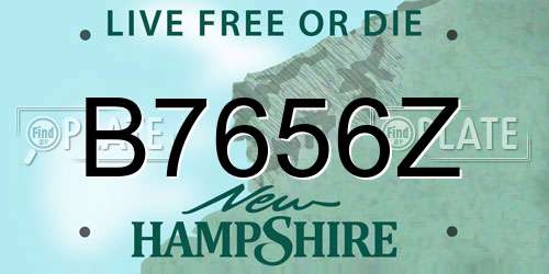 B7656Z New Hampshire License Plate
