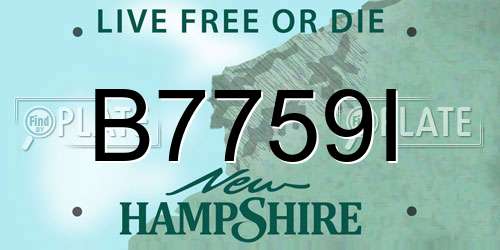 B7759I New Hampshire License Plate
