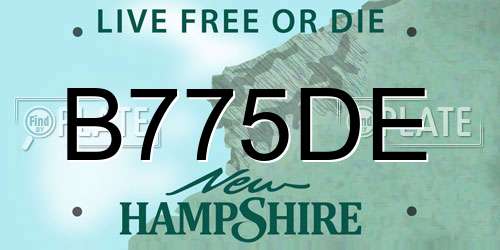 B775DE New Hampshire License Plate