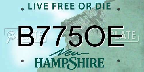 B775OE New Hampshire License Plate