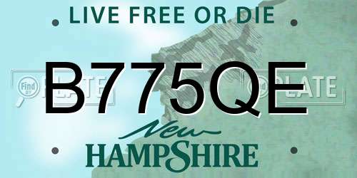 B775QE New Hampshire License Plate