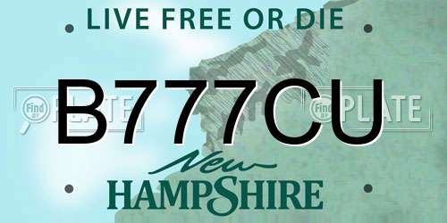 B777CU New Hampshire License Plate