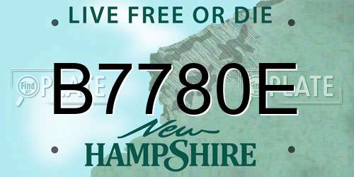 B7780E New Hampshire License Plate