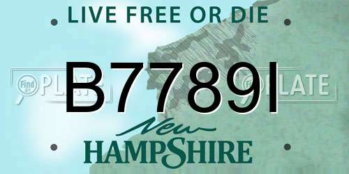 B7789I New Hampshire License Plate