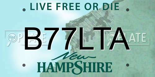 B77LTA New Hampshire License Plate