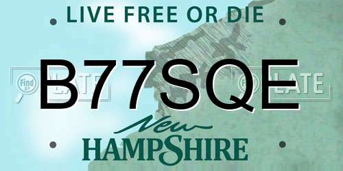 B77SQE New Hampshire License Plate