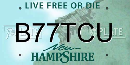 B77TCU New Hampshire License Plate
