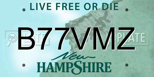 B77VMZ New Hampshire License Plate