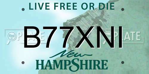 B77XNI New Hampshire License Plate