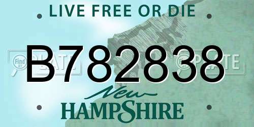 B782838 New Hampshire License Plate