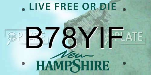 B78YIF New Hampshire License Plate