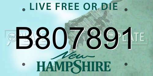 B807891 New Hampshire License Plate