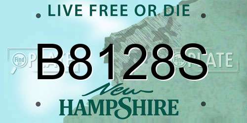B8128S New Hampshire License Plate