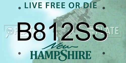 B812SS New Hampshire License Plate