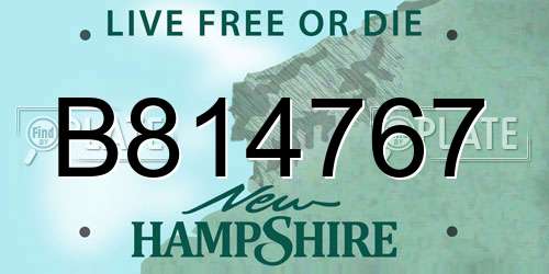 B814767 New Hampshire License Plate
