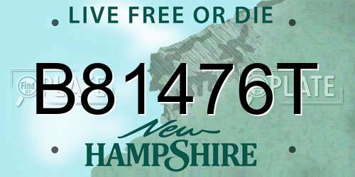 B81476T New Hampshire License Plate