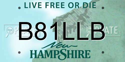 B81LLB New Hampshire License Plate