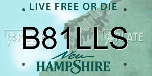 B81LLS New Hampshire License Plate