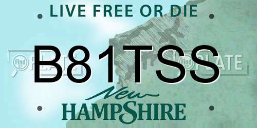 B81TSS New Hampshire License Plate