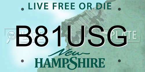 B81USG New Hampshire License Plate
