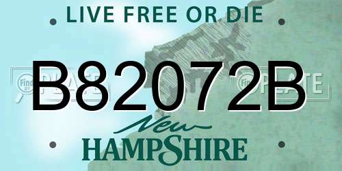 B82072B New Hampshire License Plate