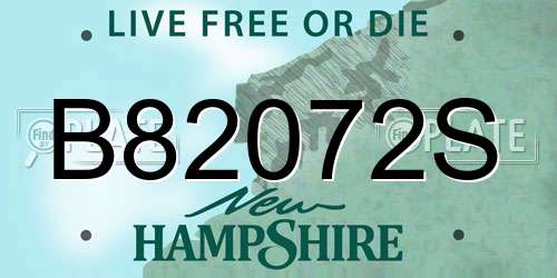 B82072S New Hampshire License Plate