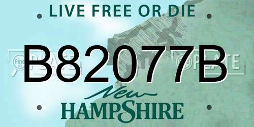 B82077B New Hampshire License Plate