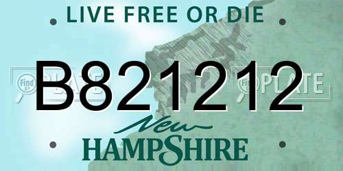 B821212 New Hampshire License Plate