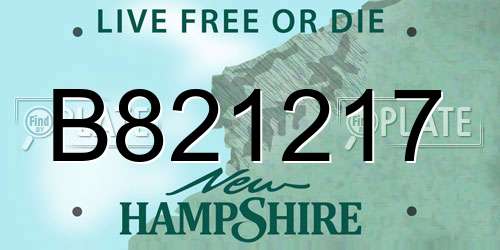 B821217 New Hampshire License Plate