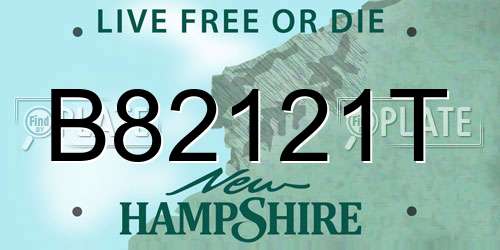 B82121T New Hampshire License Plate