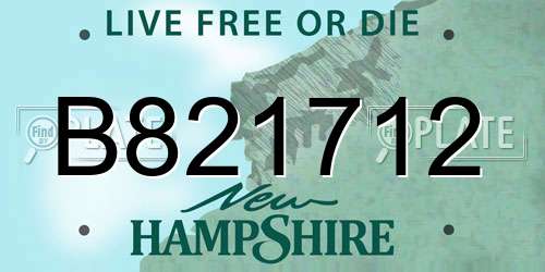 B821712 New Hampshire License Plate